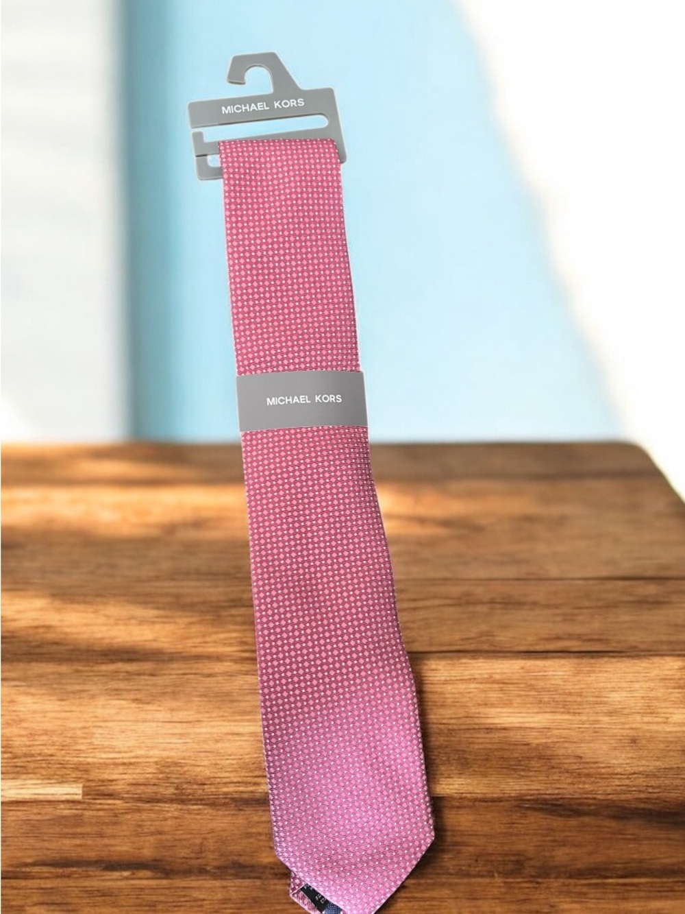 Michael Kors Men's Pink Textured Dot Tie